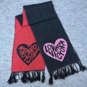 Victoria Secret Winter Angel Collection Double‎ Sided Heart Love Scarf Fringed